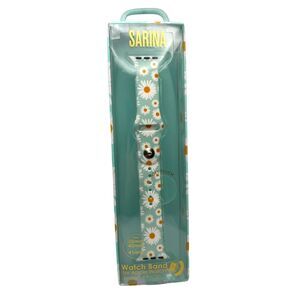 SARINA Silicone Band Daisy Green White Fits 38 mm 40 mm 41 mm For Apple Watch